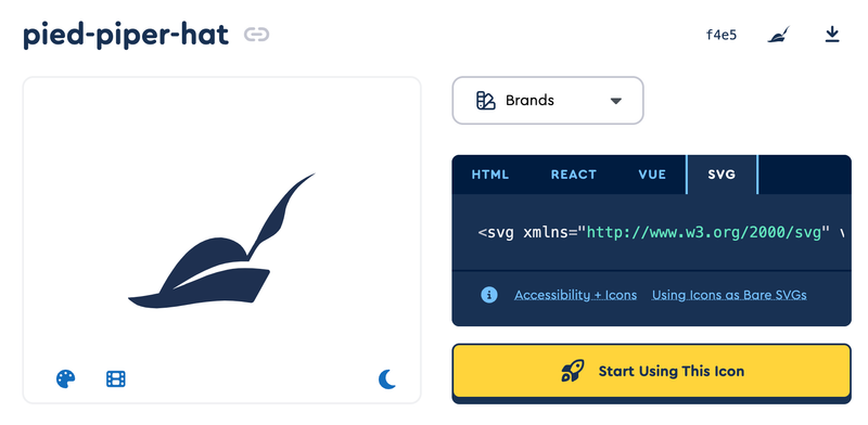 Copy the raw SVG content from FontAwesome
